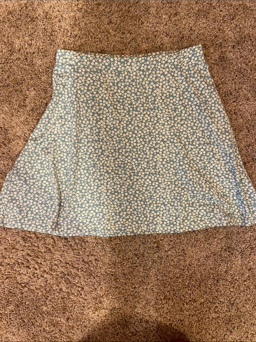 sparrow Light Blue Floral Skater Skirt